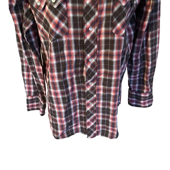 Wrangler western fashion snap front plaid blouse size M - Picture 5 of 7